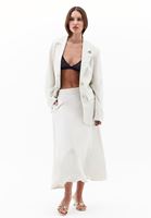 Bayan Bej Keten Karışımlı Oversize Blazer Ceket ( TENCEL™ )