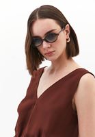 Women Brown Linen-Blend Belted Jumpsuit (Tencel)