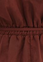 Women Brown Linen-Blend Belted Jumpsuit (Tencel)