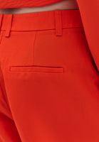 Women Orange Linen-Blend High-Waist Wide-Leg Pants