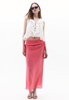 Women Pink Mid-Rise Flowing Skirt