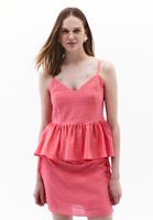 Women Pink V-Neck Ruffled Blouse
