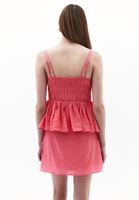 Women Pink V-Neck Ruffled Blouse