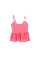 Women Pink V-Neck Ruffled Blouse