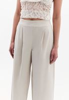 Bayan Bej Yüksek Bel Baggy-Fit Pantolon (TENCEL™ )