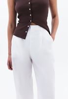 Bayan Beyaz Yüksek Bel Wide-Leg Pantolon ( TENCEL™ )