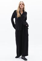 Women Black Mid Rise Wide Leg Pants