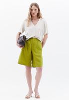 Bayan Krem V Yaka Oversize Tişört ( TENCEL™ )