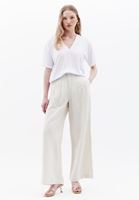 Bayan Beyaz V Yaka Oversize Tişört ( TENCEL™ )