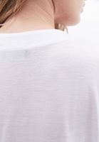 Bayan Beyaz V Yaka Oversize Tişört ( TENCEL™ )
