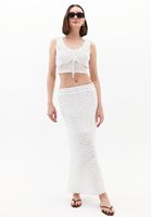 Women White Tie-Front Crop Blouse