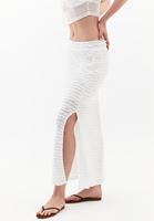 Women White High-Waist Slit Skirt