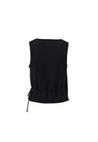 Women Black Tie-Front Vest