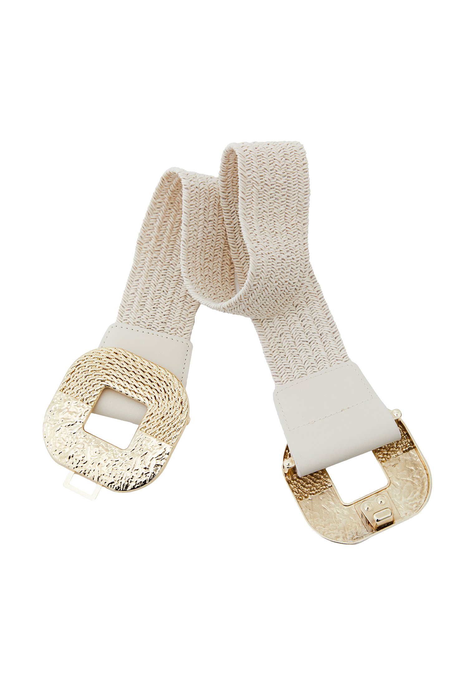 小物 OPEN Yy OVAL BUCKLE BELT : IVORY OPEN YY