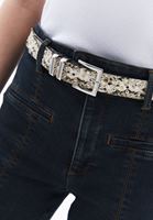 Women Mixed Belt with Buckle Detail