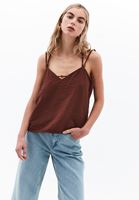 Women Brown Beaded Detail Blouse
