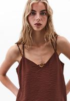 Women Brown Beaded Detail Blouse