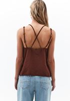 Women Brown Beaded Detail Blouse