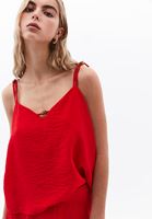 Women Red Beaded Detail Blouse