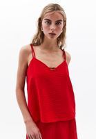 Women Red Beaded Detail Blouse