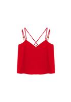 Women Red Beaded Detail Blouse