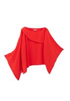 Women Orange Asymmetric Neckline Blouse