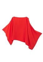 Women Orange Asymmetric Neckline Blouse