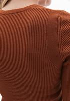 Women Brown Sweater with Snap Fastener Detail