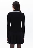 Women Mixed Polo Neck Knitwear Sweater