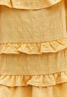 Women Yellow Ruffled Linen-Blend Blouse