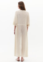 Women Beige Lace-Detail Long Kimono