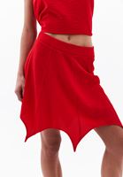 Women Red High-Waisted Mini Skirt