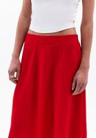 Women Red High-Waisted Long Skirt