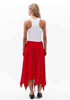 Women Red High-Waisted Long Skirt