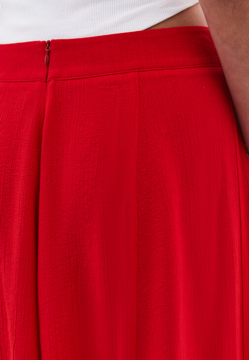 ●SINOON● 25SS Pintuck Long Skirt Red High-Waisted Long Skirt Online Shopping | OXXOSHOP