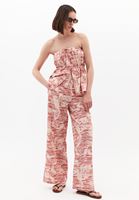 Women Mixed Tie-Detail Strapless Blouse