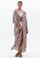 Bayan Çok Renkli Desenli Kimono