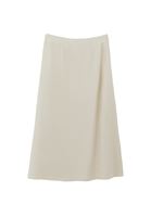 Women Cream High-Waisted Midi Skirt