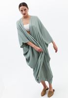Bayan Yeşil Kol Detaylı Kimono