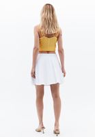 Women White High-Waisted Asymmetric Skirt