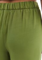 Women Green High-Waisted Wide-Leg Pants