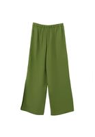 Women Green High-Waisted Wide-Leg Pants