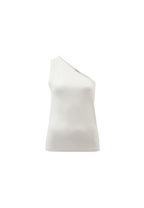 Tek Omuz Detaylı Bluz ve Wide-Leg Pantolon Kombini