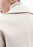 Women Beige Wool Blended Oversize Coat