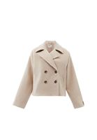 Women Beige Wool Blended Oversize Coat