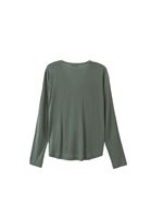 Women Green Wool Blended Tshirt with Long Sleeves