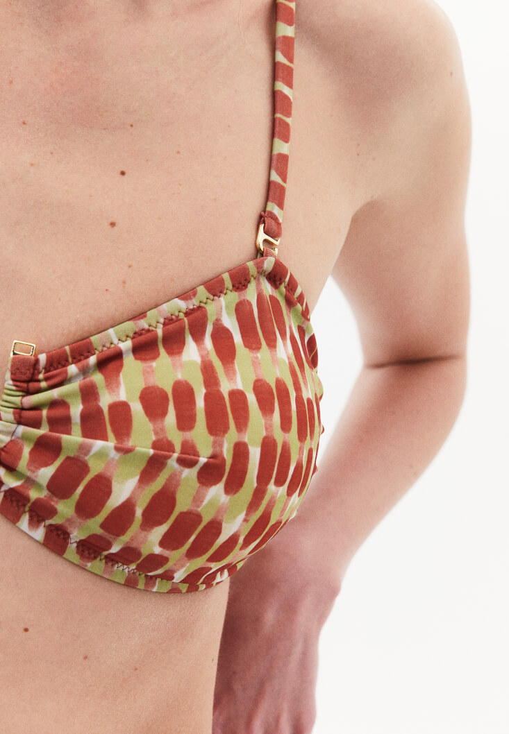 Women Mixed Buckle-Detail Bikini Top