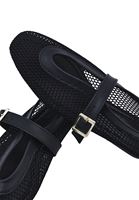Women Black Mesh Detail Ballet Flats