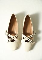 Women Beige Studded Ballet Flats
