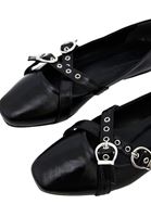 Women Black Studded Ballet Flats